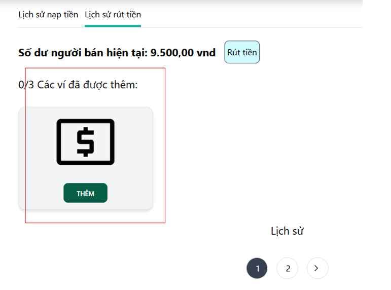 Lịch sử rút tiền