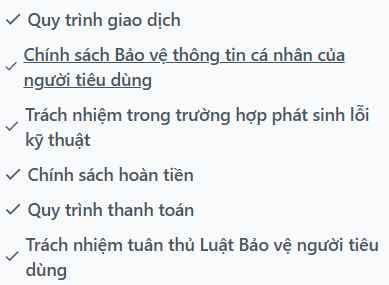 Chính sách bảo mật